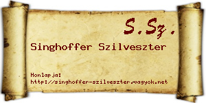 Singhoffer Szilveszter névjegykártya