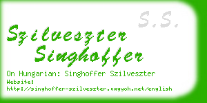 szilveszter singhoffer business card